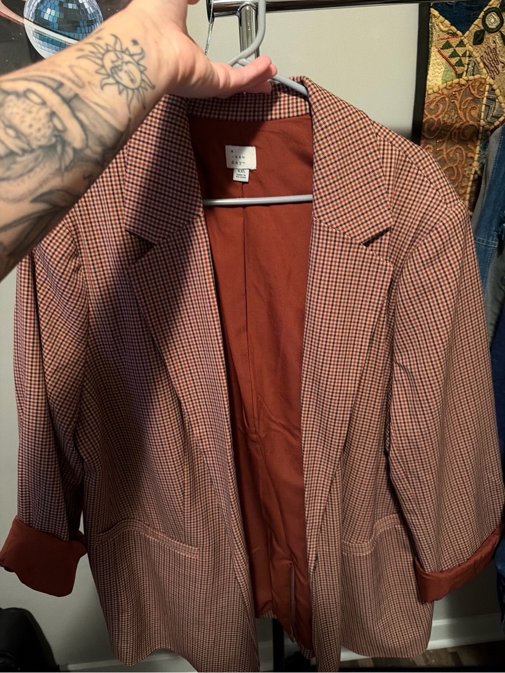 a new day Rust-Checked Blazer